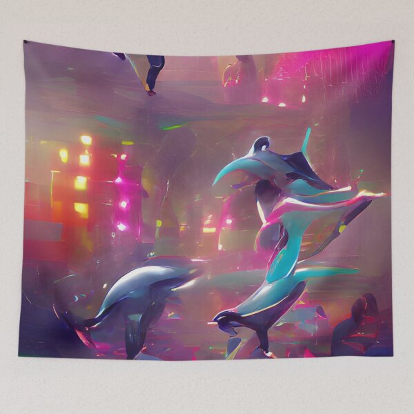 Item preview, Dancing Dolphins | Artificial Inteligence Generated Art designed and sold by AllAboutAI.