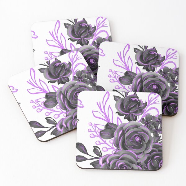 Item preview, Floral Purple Black Art designed and sold by Tshirtstory.