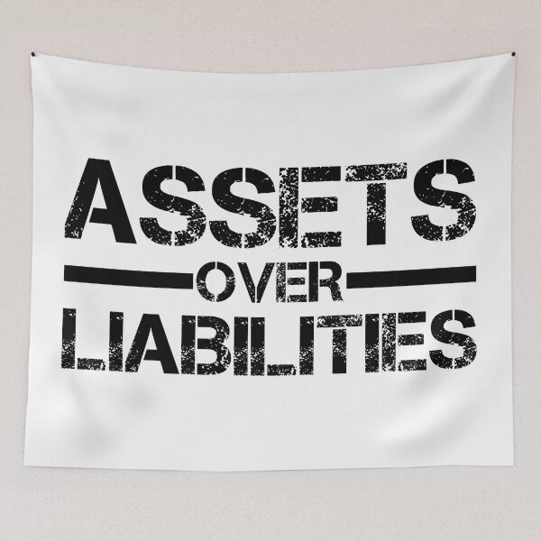 Item preview, Assets Over Liabilities Text in Black 2 designed and sold by BLMcreations.