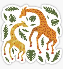 Tanzende Giraffen mit Mustern Sticker