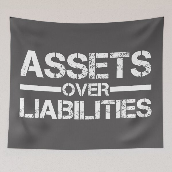 Item preview, Assets Over Liabilities Text in White 2 designed and sold by BLMcreations.