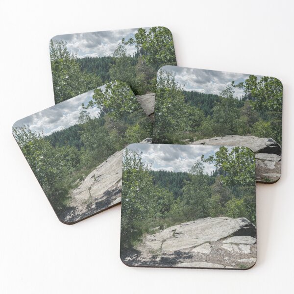 Item preview, Forest panorama near Monschau - rock formation in summer designed and sold by xP42.