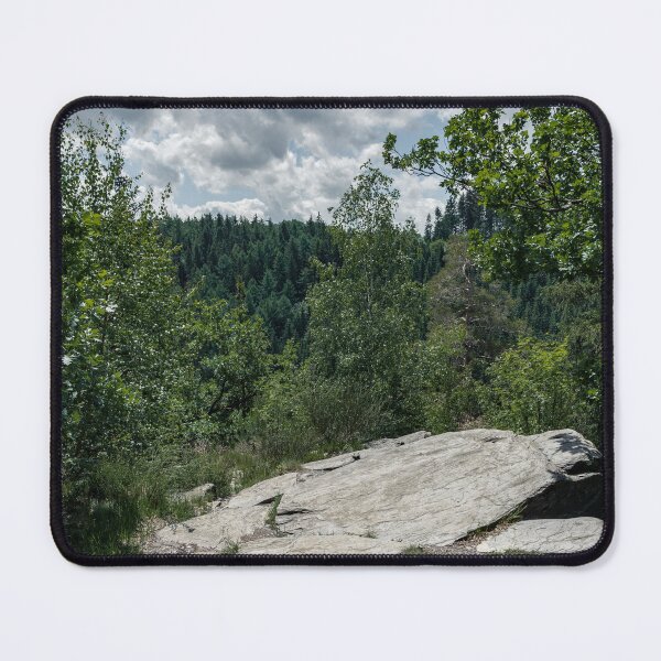 Item preview, Forest panorama near Monschau - rock formation in summer designed and sold by xP42.