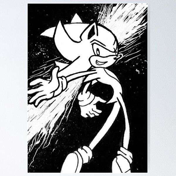 Super Sonic Hyper Knuckles glow black Art Print for Sale by AmaDeviant