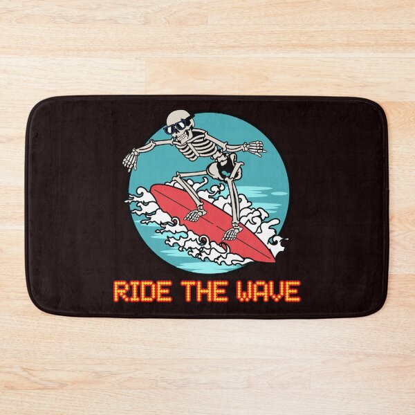 Item preview, "ride the wave"skeleton surfing designed and sold by ydsdesigns.