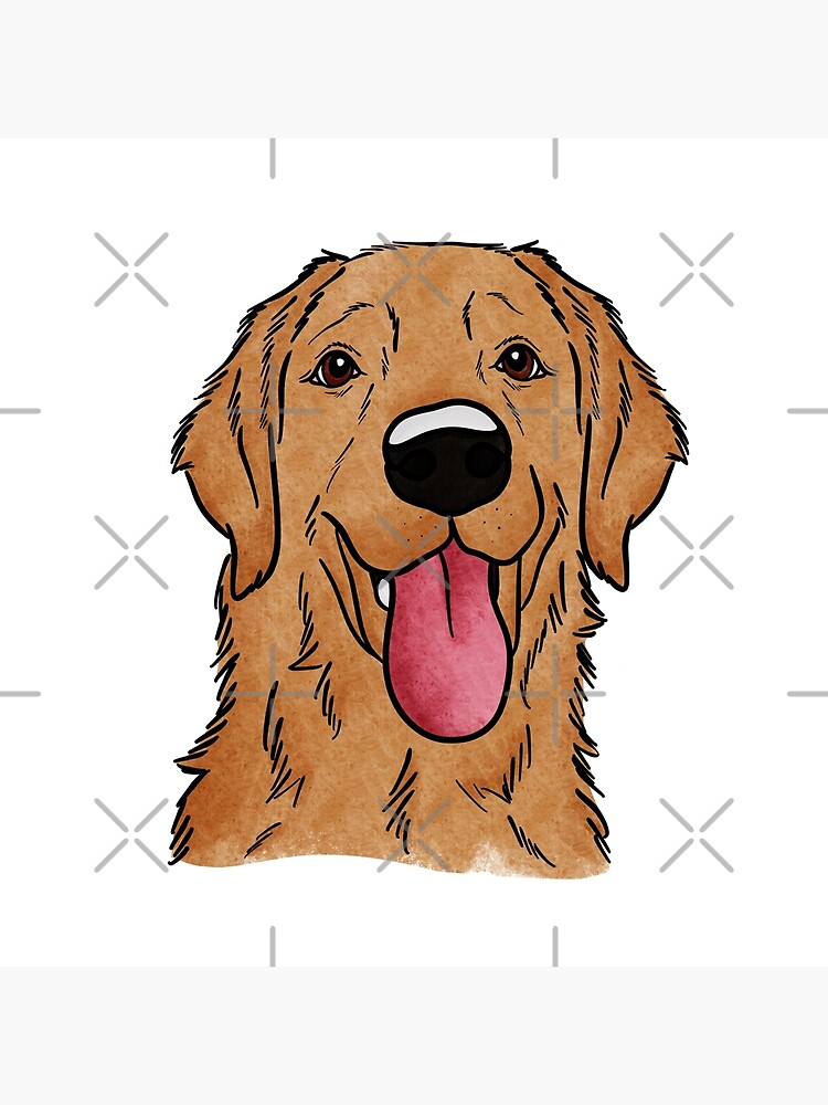 Happy Golden Retriever Art Board Print for Sale by rmcbuckeye