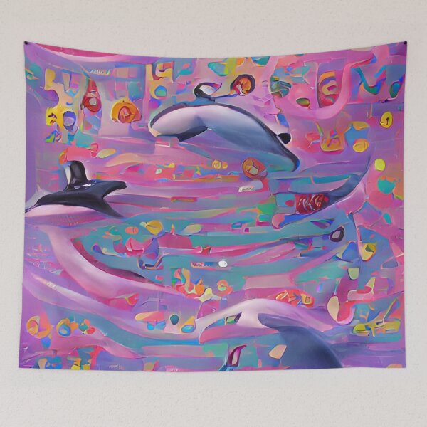 Item preview, Dancing Dolphins | Artificial Inteligence Generated Art designed and sold by AllAboutAI.