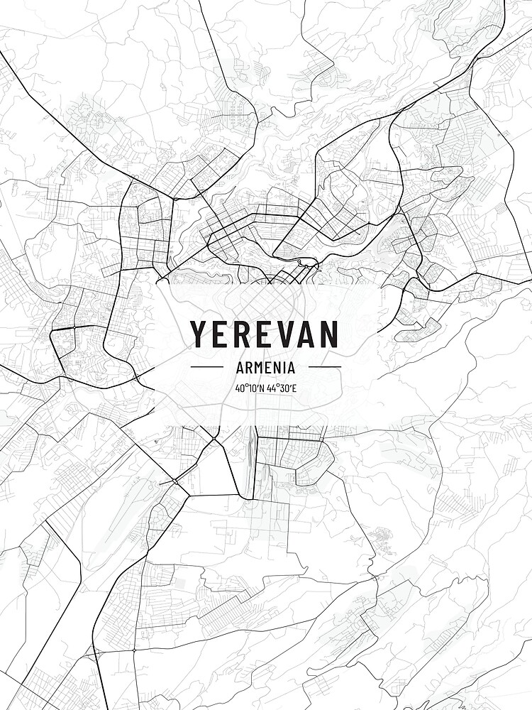 "Armenia, Yerevan City Map" Poster for Sale by mapoutfit Redbubble