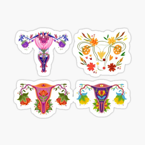 Item preview, Abstract Floral Vagina STICKER PACK! Set of 4! designed and sold by itshayONAirtshay SOS - Sh#t on a Sh!rt ;).