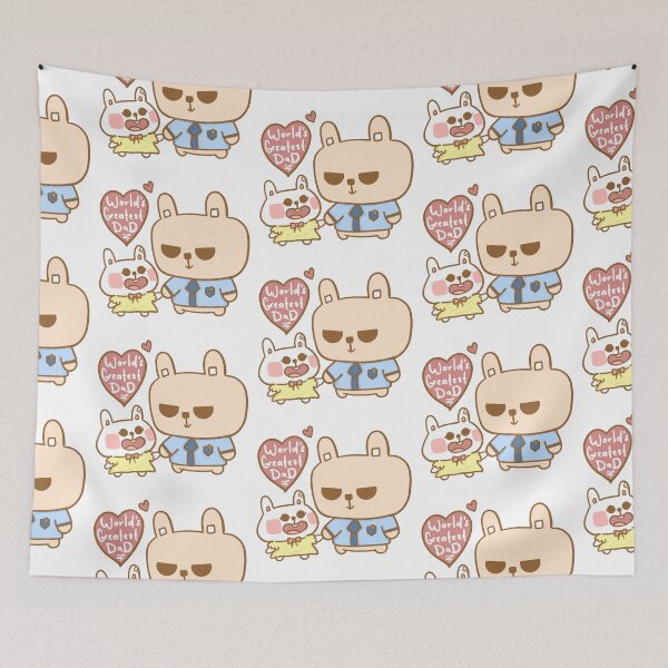 Item preview, Cute Worlds Greatest Dad Rabbit Fathers Day Bunii by artofpunii designed and sold by ArtOfPunii.