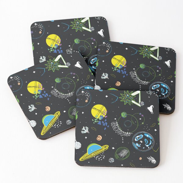 Item preview, Seamless illustration abstraction starry sky, space. Pattern moon, planets, rockets, meteor, alien on a dark designed and sold by Anastasiia Yurevych.