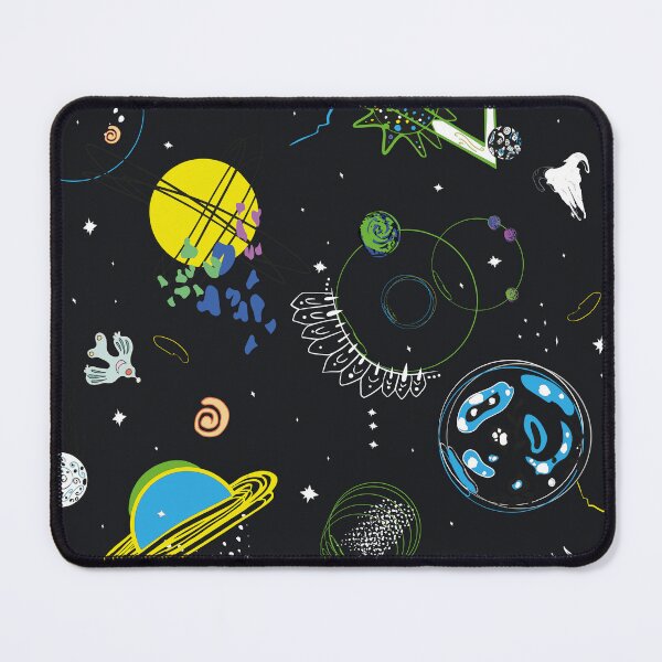 Item preview, Seamless illustration abstraction starry sky, space. Pattern moon, planets, rockets, meteor, alien on a dark designed and sold by Anastasiia Yurevych.