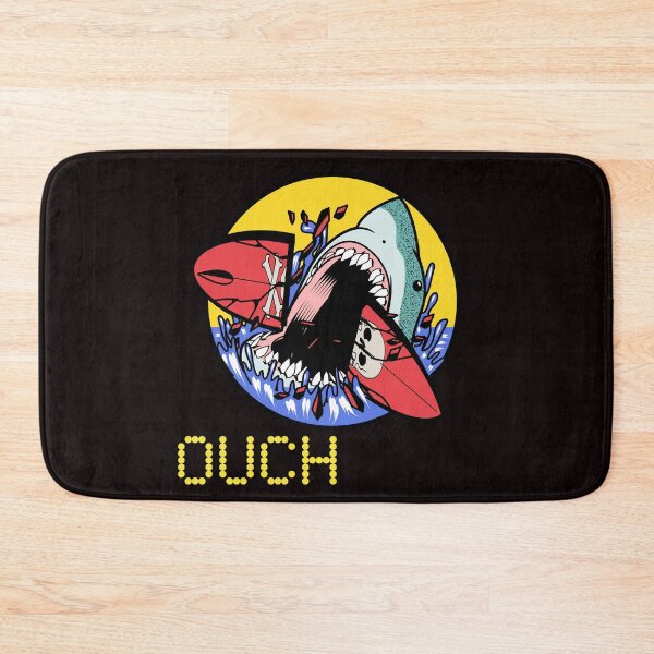 Item preview, "ouch"shark biting surfboard designed and sold by ydsdesigns.