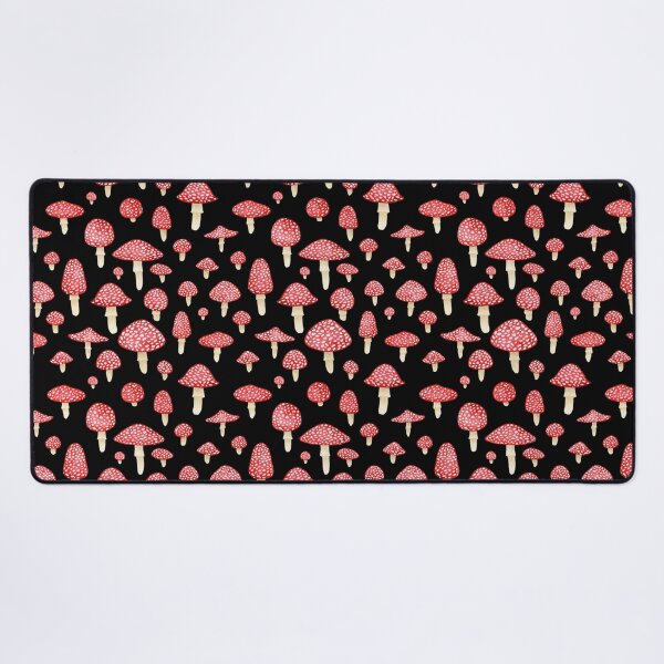 Item preview, Amanita Mushrooms Red on Black designed and sold by dragonstarart.