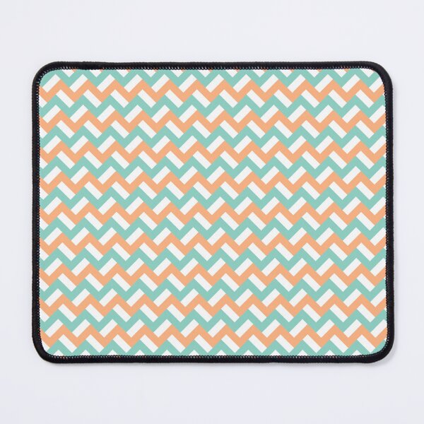 Item preview, Teal and peach zigzags designed and sold by Petits Pixels.