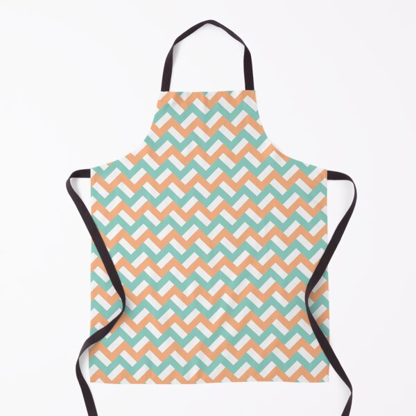 Item preview, Teal and peach zigzags designed and sold by Petits Pixels.