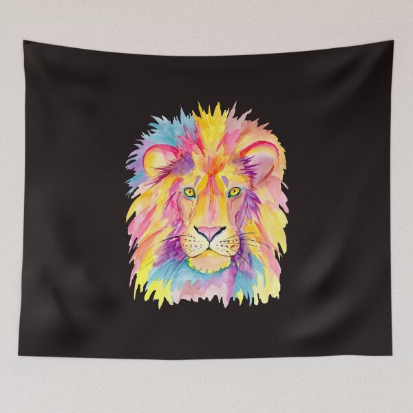 Item preview, -Zoomlion-Colorful watercolor lion- Cute animals illustration designed and sold by badretop.