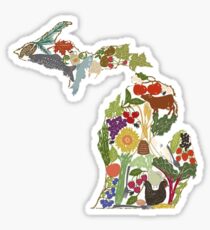 Floral Michigan Sticker