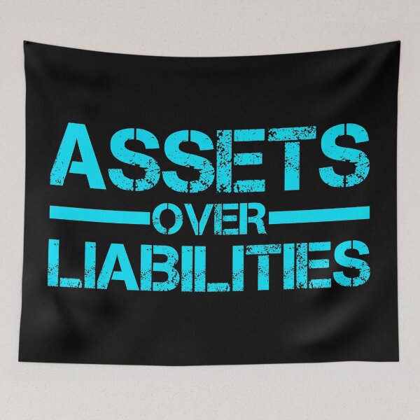 Item preview, Assets Over Liabilities Text in Blue 2 designed and sold by BLMcreations.