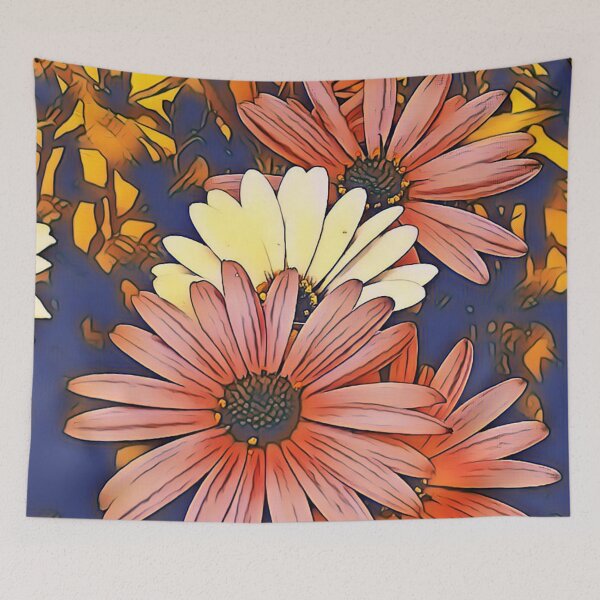 Item preview, Colorful Abstract Painted Daisy Flowers designed and sold by HappyLifeCreate.