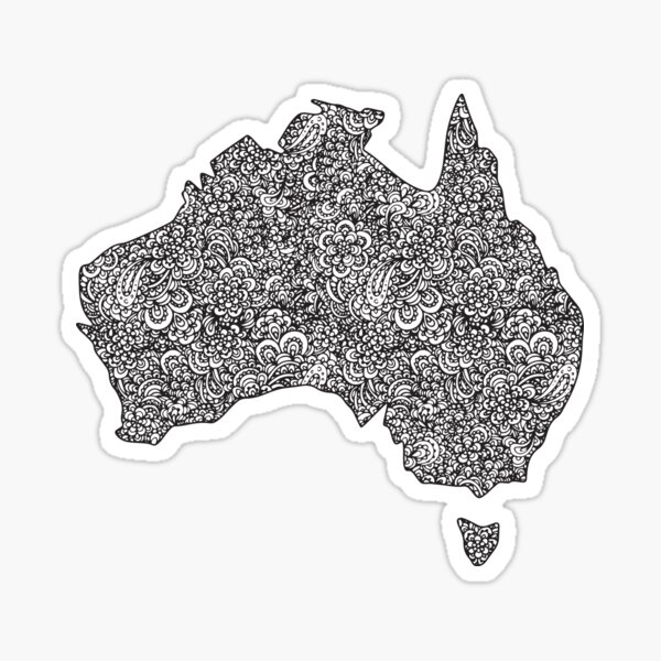 Australia Zentangle Illustration by Hayley Lauren Design  Sticker