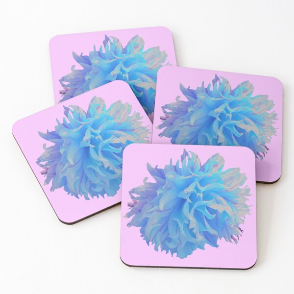 Item preview, Elegant Blue Decorative Dahlia Flower on Pink designed and sold by myrubiogarden.