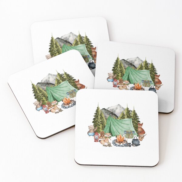 Item preview, Woodland Animals Camping designed and sold by HappyLifeCreate.