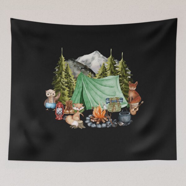 Item preview, Woodland Animals Camping designed and sold by HappyLifeCreate.