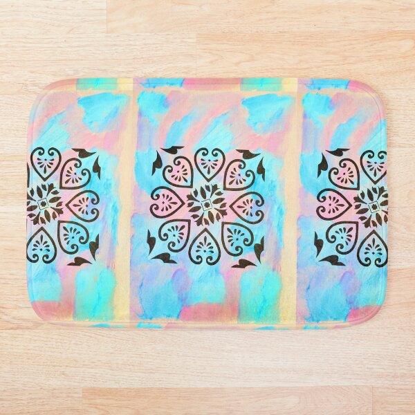 Artikelvorschau, Mandala-Design auf blauem Aquarellhintergrund entworfen und verkauft von MarkettaS.