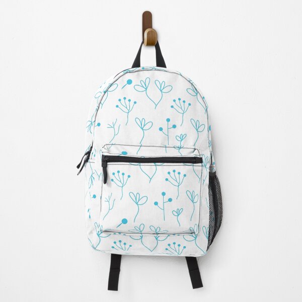Item preview, Abstract Blue Flowers and Stems On White Background designed and sold by burbankdesigns.