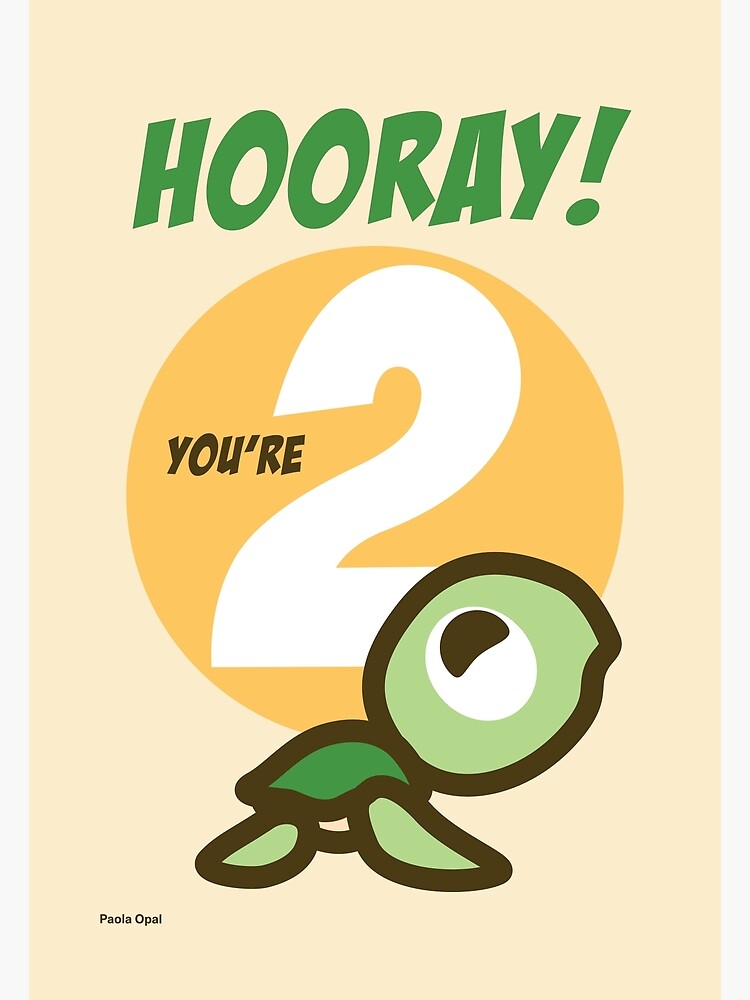 Thumbnail 2 of 2, Greeting Card, Hooray You Are Two! Birthday Card designed and sold by PaolaOpal.