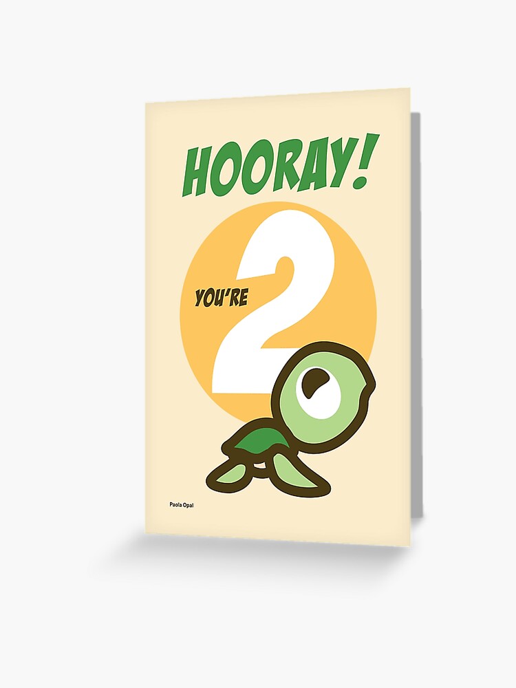 Thumbnail 1 of 2, Greeting Card, Hooray You Are Two! Birthday Card designed and sold by PaolaOpal.