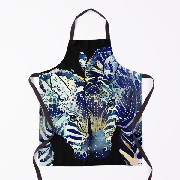 Artikelvorschau, Verliebte Zebras in blauem Aquarell, Farbe Blau, große Welle, Farbe und Stil entworfen und verkauft von Collagedream.