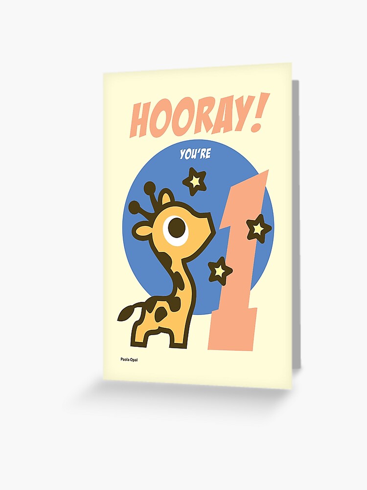 Thumbnail 1 of 2, Greeting Card, Hooray You Are One! Birthday Card designed and sold by PaolaOpal.