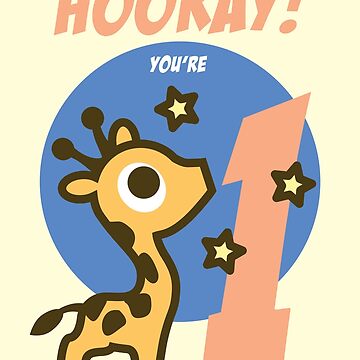 Artwork thumbnail, Hooray You Are One! Birthday Card by PaolaOpal