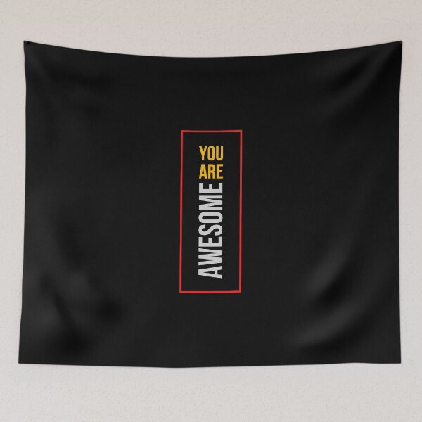 Item preview, black & yellow you are awesome typography designed and sold by TCeylon1.