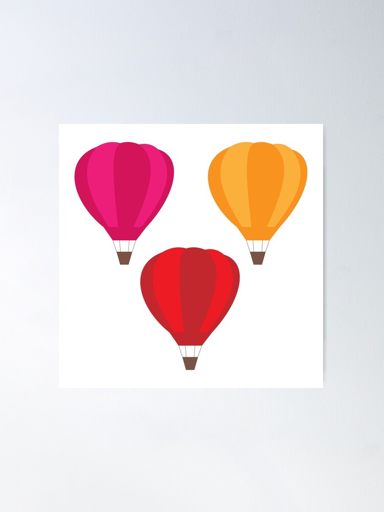 Hot Air Balloons (Pink Red Orange) Poster for Sale by Arianna Khalil