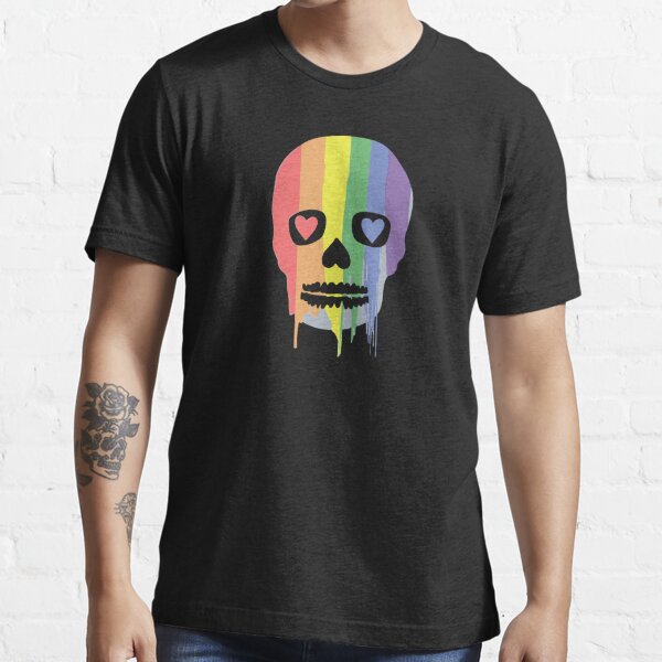 Lgbtq Skull Lgbt Rainbow Gay Pride Sticker T Shirt By Yikesforever Redbubble
