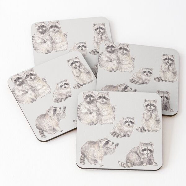 Item preview, Cute watercolor raccoons designed and sold by wanderinglaur.