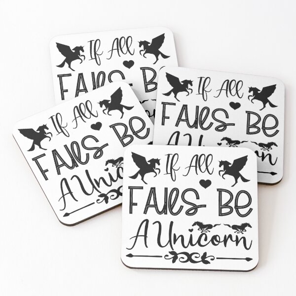Item preview, If All Fails Be Unicorn Pony Funny Love Valentine Summer Gift Art Design Happy Life Apparel Essential Motivation Inspiration Joy Mood  designed and sold by DesignByHeartUK.