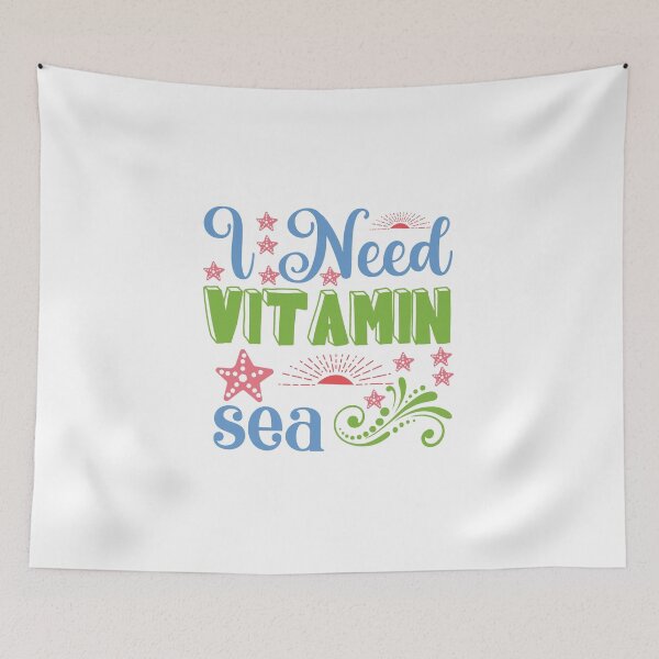 Item preview, I need Vitamin Sea Valentine Summer Gift Art Design Happy Life Apparel Essential Motivation Inspiration Joy Mood  designed and sold by DesignByHeartUK.