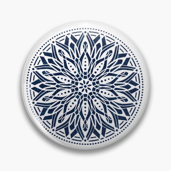 Item preview, Dark Blue Floral Mandala designed and sold by JadeRyder.