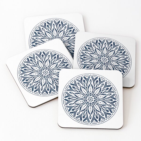 Item preview, Dark Blue Floral Mandala designed and sold by JadeRyder.