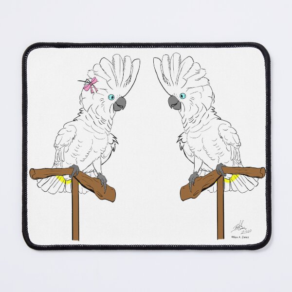 Item preview, Crazy bird Lady with Umbrella Cockatoos designed and sold by Laughing Parrot Studio.