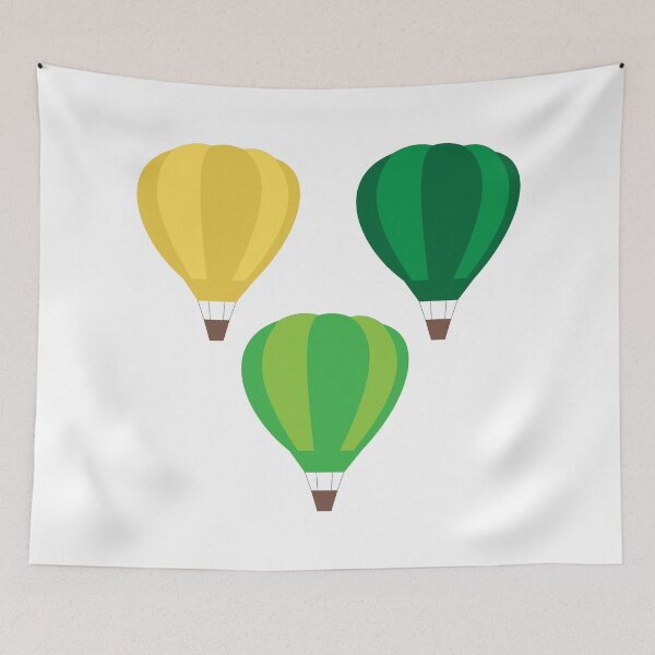 Item preview, Hot Air Balloons (Yellow and Green) designed and sold by Arianna Khalil.
