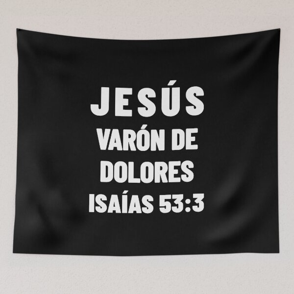 Item preview, Isaiah 53:3 Jesus Man of Sorrows Spanish Bible Verse designed and sold by NombresDeJesus.