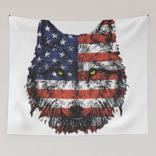 Item preview, Wolf with the american flag designed and sold by patrioticfeelin.