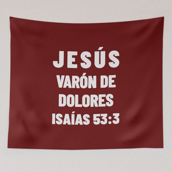 Item preview, Isaiah 53:3 Jesus Man of Sorrows Spanish Bible Verse designed and sold by NombresDeJesus.
