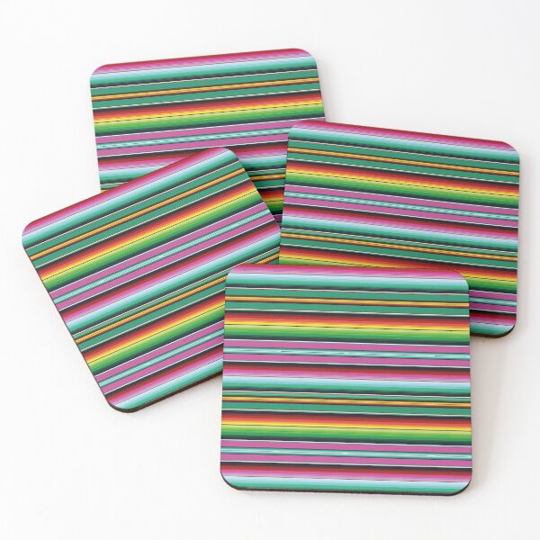 Item preview, Sarape Saltillo Verde mexican stripe pattern vibrant fabric poncho serape designed and sold by T-Mex.