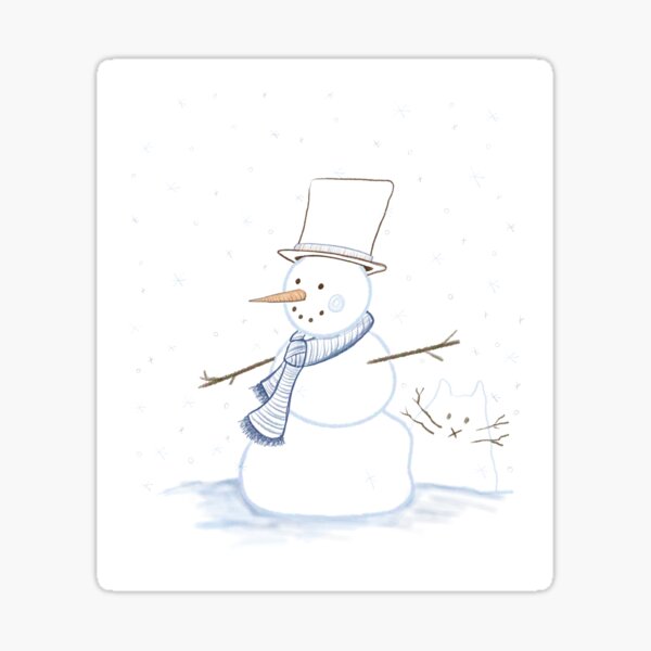 Let it snow, snowman and snowcat  Sticker